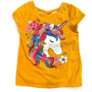 Girls Cynthia Rowley Gold Unicorn T-Shirt Short-Sleeve  Size 5-6